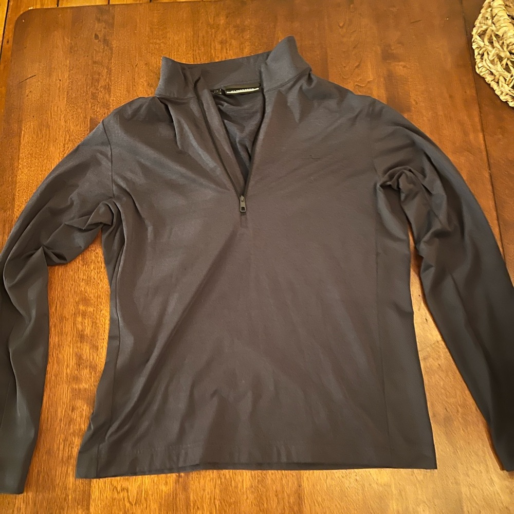 J. Lindeberg Luke Half Zip Midlayer Pullover Outerwear, Navy Melange, Large.